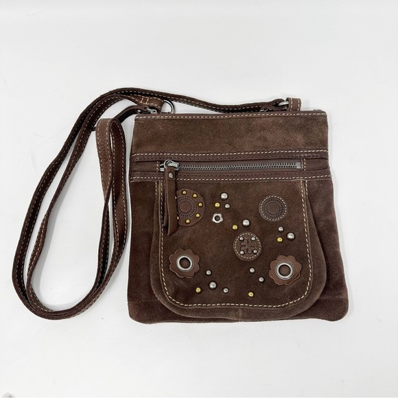 Fossil Handbags - Fossil Suede Crossbody Boho Bag